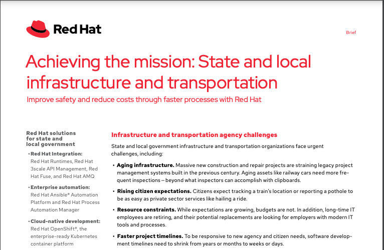 Achieving the mission: State and local infrastructure and transportation